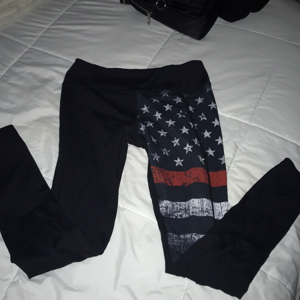 Firefighter flag workout pants